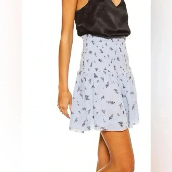 GANNI BLUE FLORAL MINI SKIRT SIZE‎ US 2 - Picture 4 of 9